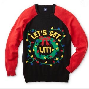 Let’s Get Lit Ugly Christmas Sweater Men’s Small
